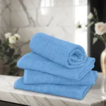 Premium Sky Blue Bath Towel – Soft & Quick Dry 1 Piece - Image 2