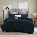 Black Duvet Cover Set – Modern Minimal Bedding for Hotels & Homes