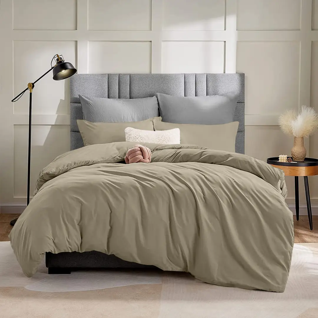Untitled design - 2026-03-08T124741.871 Khaki Duvet Cover - Image 1