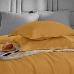 Ochre Duvet Cover Set – Modern Warm-Tone Bedding for Hotels & Homes - Image 3