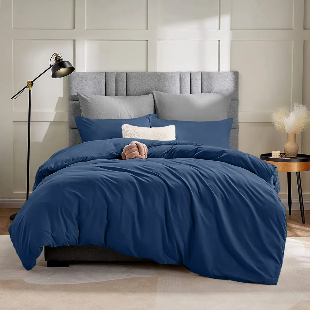 Untitled design - 2026-03-09T123840.350 Luxury Navy Blue Duvet Cover Set – Soft & Elegant Bedding for Hotels & Homes - Image 1