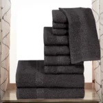 ZAS Textile Charcoal 10 Piece Towel Set – Contemporary Soft Bath Towels - Image 3