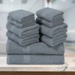 ZAS Textile Silver 10 Piece Premium Towel Set – Modern Bathroom Towels - Image 2