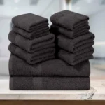 ZAS Textile Charcoal 10 Piece Towel Set – Contemporary Soft Bath Towels - Image 2