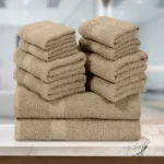 ZAS Textile 10 Pieces Beige Towel Set – Soft Absorbent Bathroom Towels - Image 2