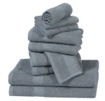 ZAS Textile Silver 10 Piece Premium Towel Set – Modern Bathroom Towels