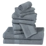 ZAS Textile Silver 10 Piece Premium Towel Set – Modern Bathroom Towels