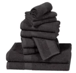 ZAS Textile Charcoal 10 Piece Towel Set – Contemporary Soft Bath Towels