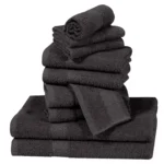 ZAS Textile Charcoal 10 Piece Towel Set – Contemporary Soft Bath Towels