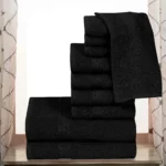 ZAS Textile Black 10 Piece Premium Towel Set – Modern Luxury Bath Towels - Image 3